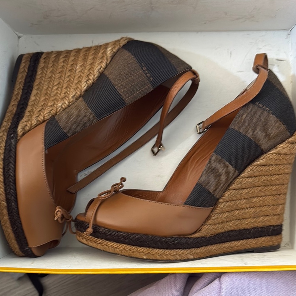 Stylish Brown Wedge Sandals